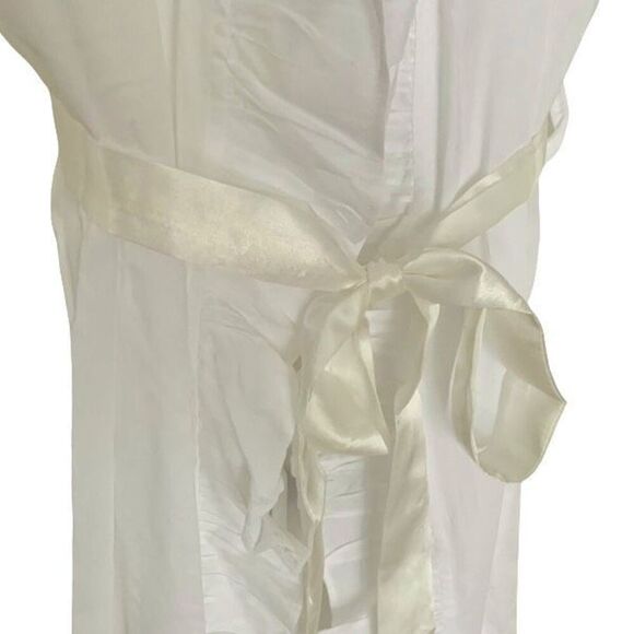 Haute Home Small White Spa Robe - Ruffle Trim & Belt - Luxury Cotton - Picture 5 of 8